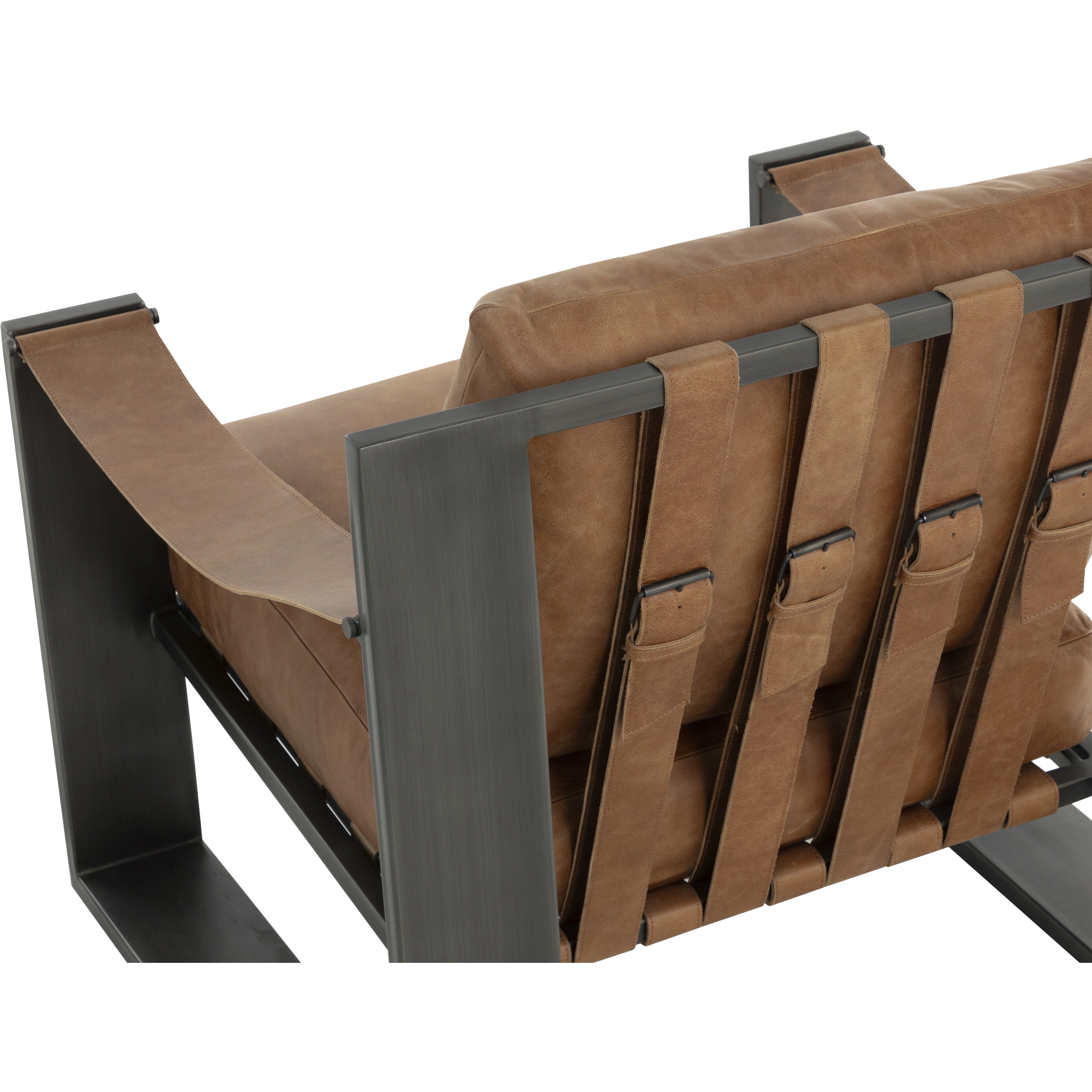 Berke Gunmetal / Tan Leather Lounge Chair